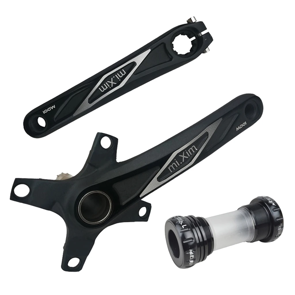 mi.Xim Mountain Bike Crankset 170mm BCD 104 + Bicycle Crank Sprocket Bottom Bracket Kit for 7/8/9/10/11 Single Speed Bike