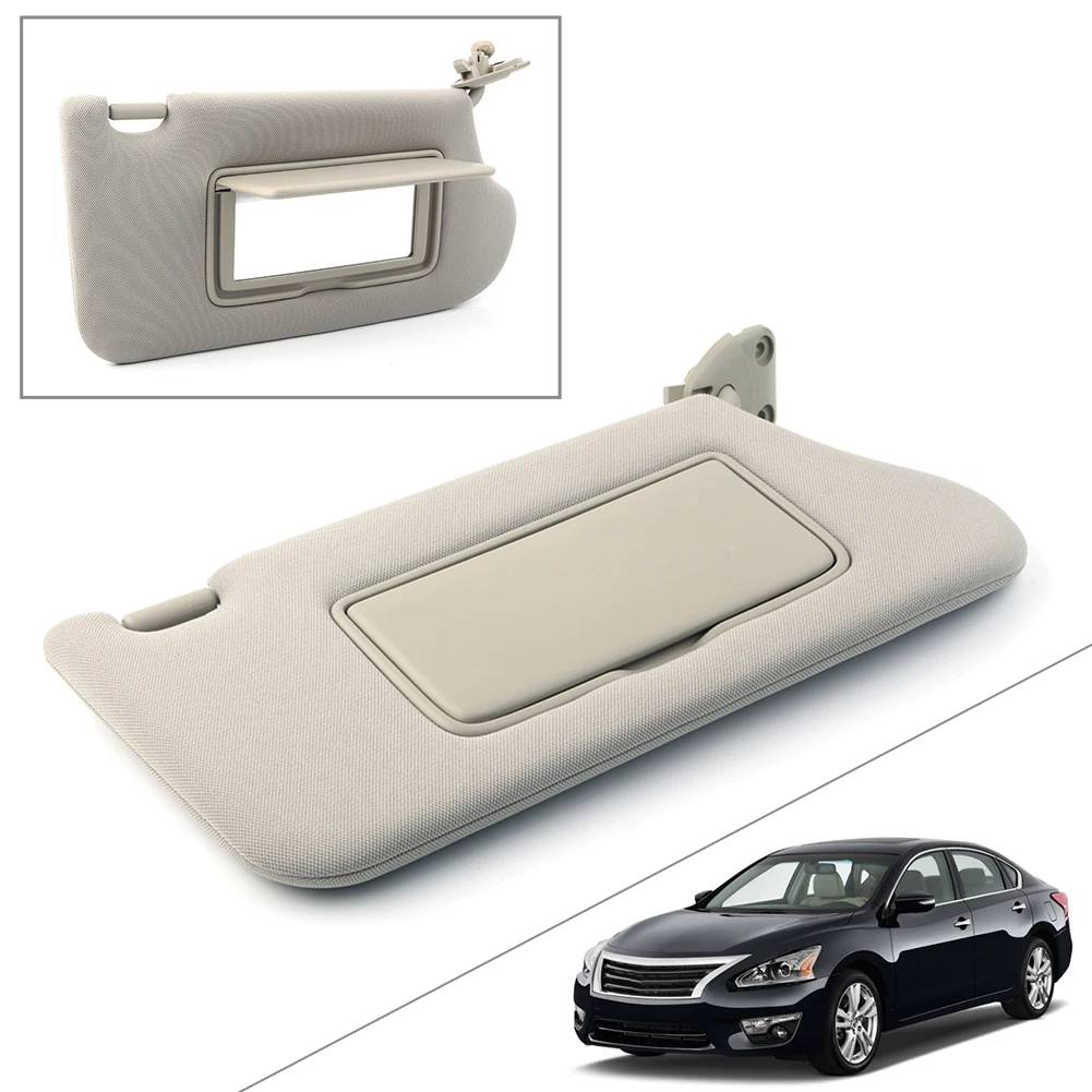 Parasol Lateral (Visera) Derecho Para Nissan Altima 2013-2018 – Color Beige, Con Espejo Y Luz