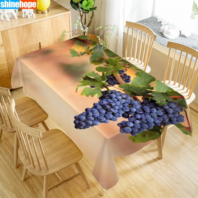 Custom Grape Table Cloth Oxford Print Rectangular Waterproof Oilproof Wedding Table Cover 100X140cm,140X250cm - Цвет: tablecloths 18