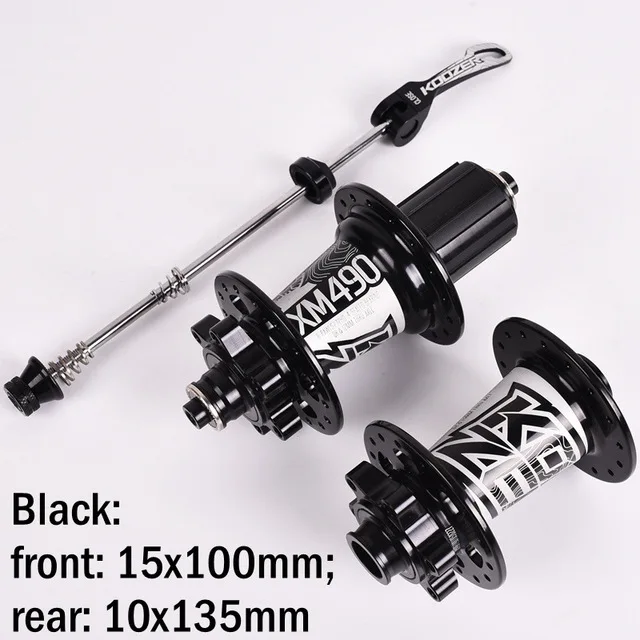 Новинка Koozer XM490 ступицы 4 подшипника MTB горный велосипед ступица задняя 10*135 мм QR 100*15 12*142 мм через 32 отверстия дисковый тормоз велосипедная ступица - Цвет: Black15x100 10x135mm