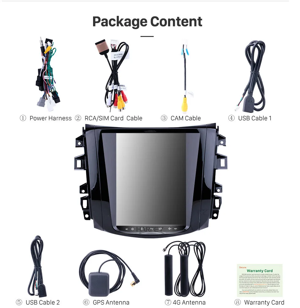 Discount Harfey Multimedia Player with Rear camera Mirror  WIFI for 2018 Nissan NAVARA Terra 9.7" Car GPS Navi Android 9.1 Radio 4G LTE 21