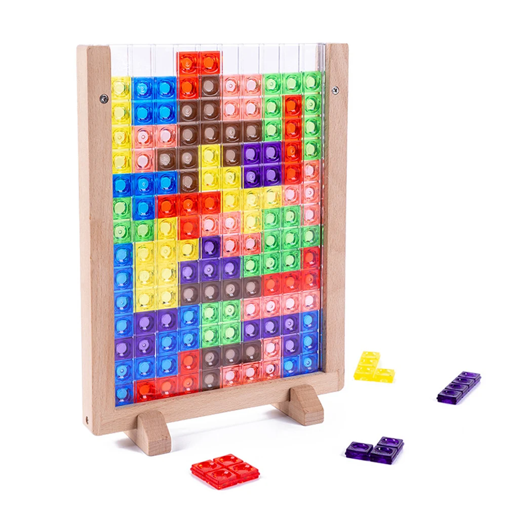 3D Tetris Creative Three-Dimensional Russian Desktop Game Building Blocks Board Tangram Math Kids Children Educational Toys | Игрушки и
