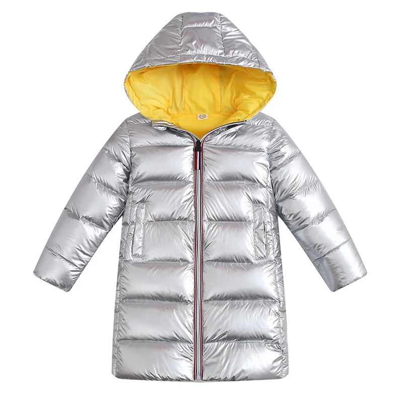 silver girls coat