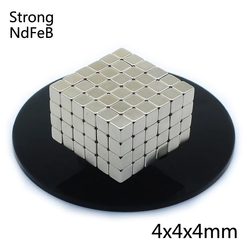 

125Pcs 4x4x4mm Powerful N35 Rare Earth Neodymium Magnets Super Strong Cuboid Cube Magnets Diy Permanent NdFeB Magnets 4*4*4mm