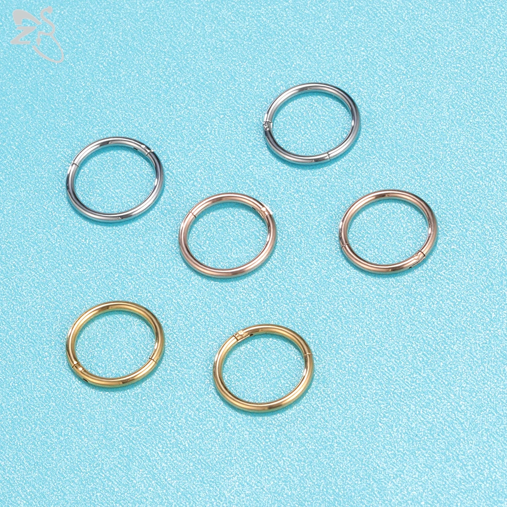 Nose rings Piercing jewelry Body piercing earrings Ear piercing jewelry Metal jewelry Hoop earrings Body piercing jewelry Body jewelry ZS 1 PC 20/18/16G Hoop 316L Stainless Steel Nose Ring Men Round Clicker Ear Cartilage Tragus Helix Piercing Jewelry 6/7/8/9/10mm