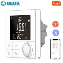 Beok Tuya Wifi Thermostat For Gas Boiler Temperature Controller Smart Programmable Compatible With Alexa Google Home, Bluetooth