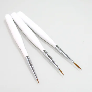 Billig 3 Stücke Nail Art Design Set Zeichnung Punktierung Schwelle Dünne Liner Polnischen Pinsel Stift Für Nail Art Salon