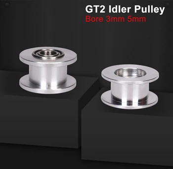 

GT2 Idler Pulley without tooth synchronous Wheel Bore 3/5mm Parts with Bearing For i3MK3/MK3S MK2.5/S FDM 3D Printer Timing Belt