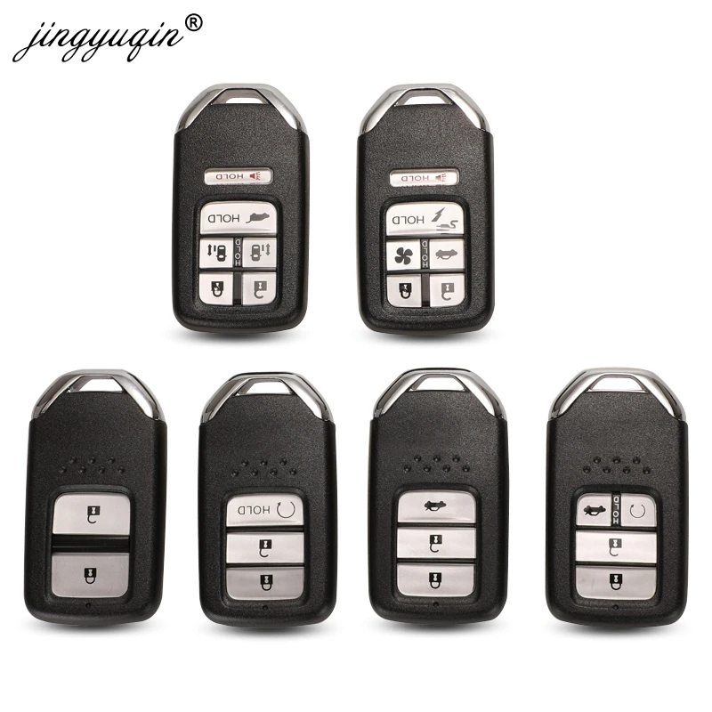 

jingyuqin Smart Car Remote 2/3/4/5/6 Buttons Key Shell for Honda Fit Odessey City Jazz XRV Venzel HRV CRV Accord Insert Key Case