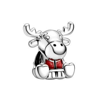 

2020 New Travel 925 Sterling Silver Canada Moose Maple Leaf Charms Beads fit Original European Bracelets Women DIY Jewelry