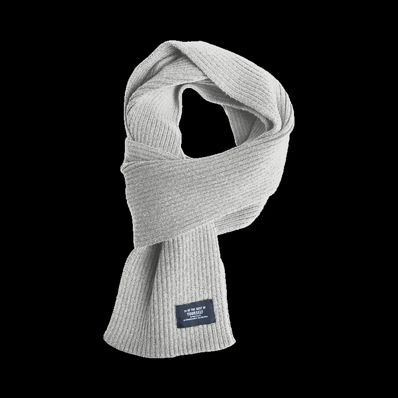 Ash Xiaomi Fashion Warm Cashmere Knitting Scarf Stylish Warm Comfortable Anti Pilling Core Yarn Material Elastic Crisp Xiomi Scarf - Color: Ash