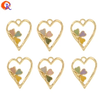 

Cordial Design 100Pcs 16*20MM Jewelry Accessories/Hand Made/Paint Effect/DIY Pendant Making/Heart Shape/Earring Findings/Charms