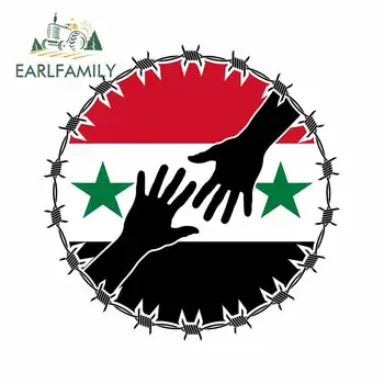 

EARLFAMILY 13cm x 13cm for Humanitarian Disaster In Syria Vector Car Stickers and Decals DIY Graffiti Sticker Waterproof
