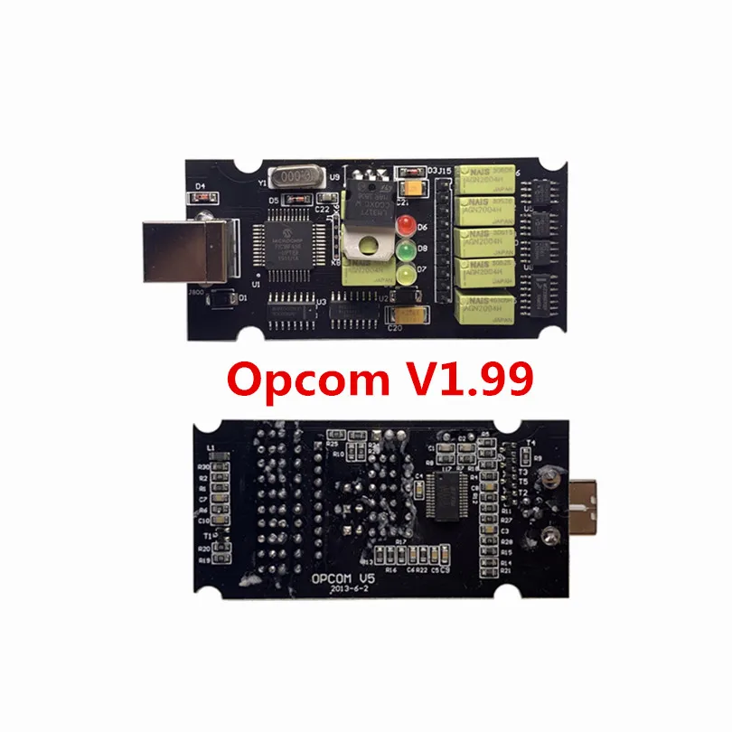 A+ качество OP-COM CAN-BUS V1.99 PIC18F458 чип FT232RL чип FTDI OPCOM диагностический сканер OP COM - Цвет: V1.99 Black Board
