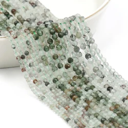 Natural Blue Sandstone Faceted Mineral Beads for DIY Jewelry and Gifts, 15'' Strand (Green ghost quartz)