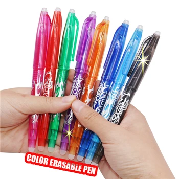 

Student writing pen Erasable pen kawaii stationery Thick rod large capacity erasable refill 0.5mm 8-color refill Ballpoint pen