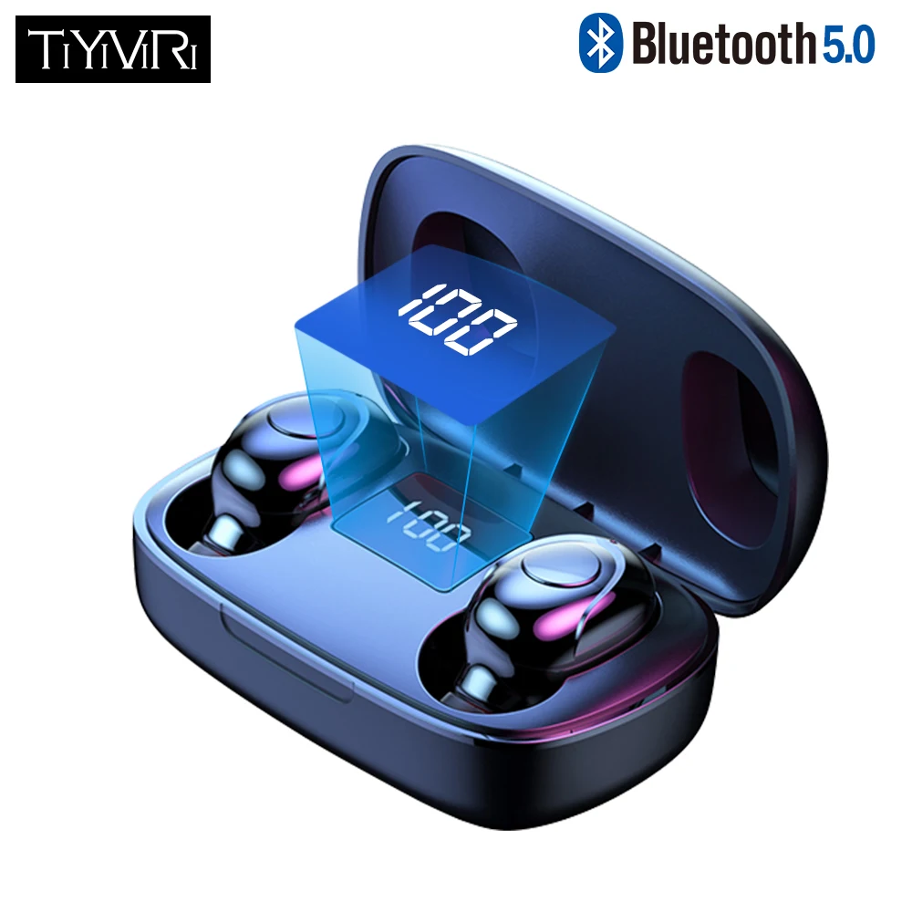Bluetooth наушники TWS с микрофоном светодиодный дисплей беспроводные