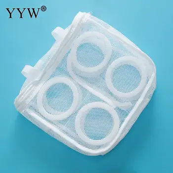 

3pcs White Washing Laundry Bag Foldable Bra Socks Underwear Washing Machine Clothes Protection Net Washing Lingerie Protecting