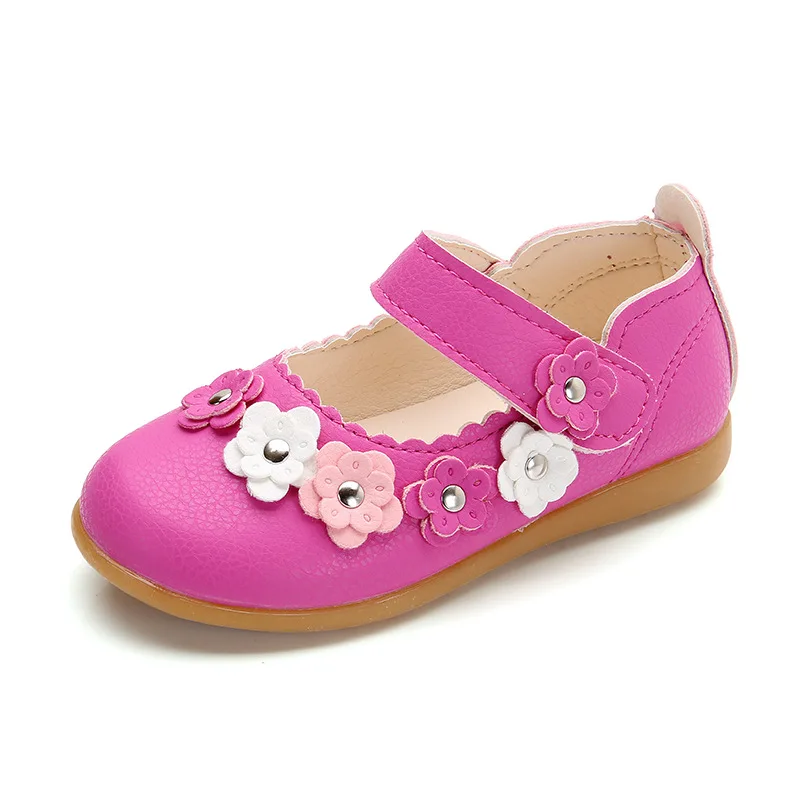 Kids Shoes Love Pink with Flower for Baby Girls Flats Princess Soft