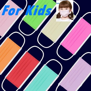 

Child Mouth Mask Nonwoven Disposable Face Mask for Kids Anti Dust Dustproof Children Mask Green Red Purple Pink Color 100 Pcs