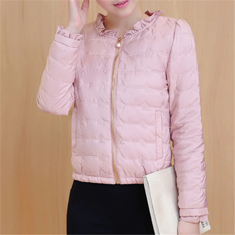 Colorfaith, новинка, женские куртки, осенне-зимнее пальто, теплые карманы, стеганые, на шнуровке, повседневный минималистичный синтетический светильник CO6888 - Цвет: Розовый