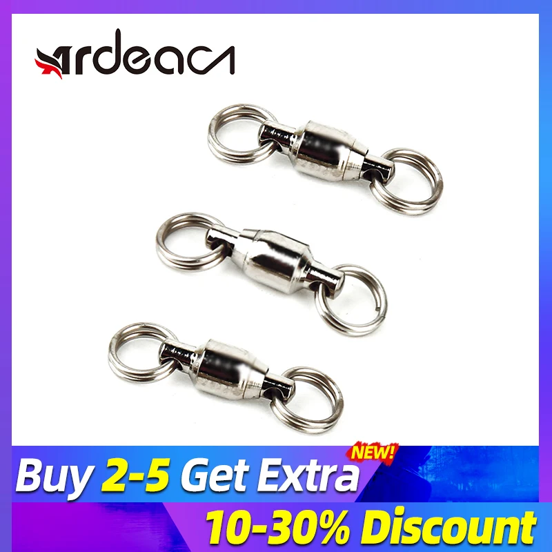 

Ardea 30PCS/Lot Metal Ball Bearing Swivel Solid Rings Fishing Connector Ocean Boat Fishing Hooks Quick Fast Link Connector