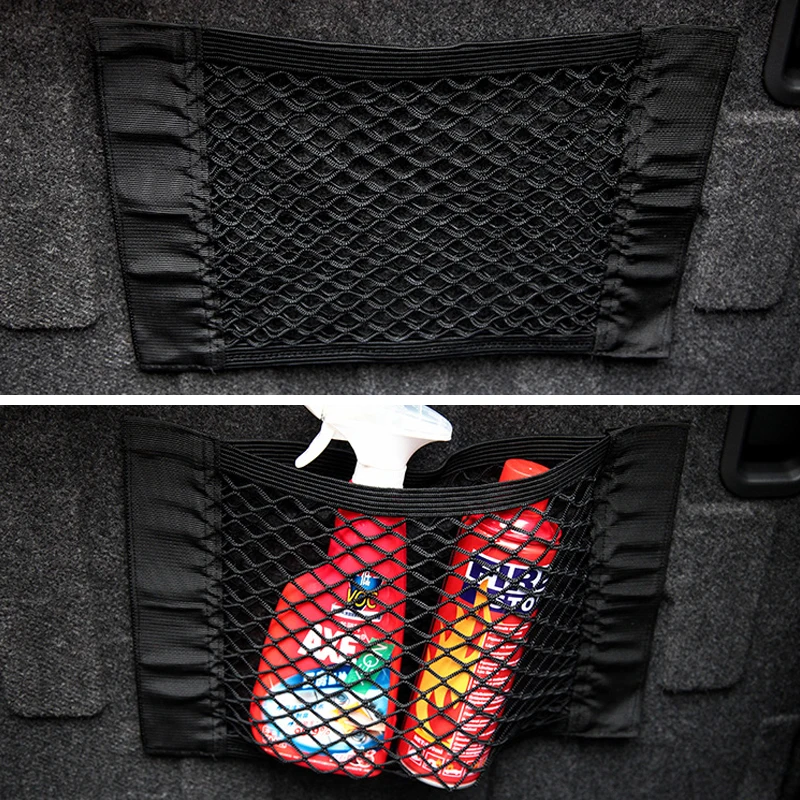 Автомобильная сетка для хранения, карман сзади, эластичная сетка, Волшебная наклейка для bmw f10 f11 f30 f32 g30, универсальный карман для багажа