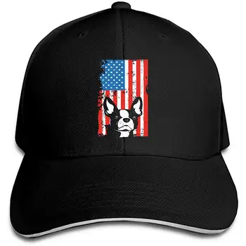 

Men Womens French Bulldog USA Flag Golf Hat Baseball Cap