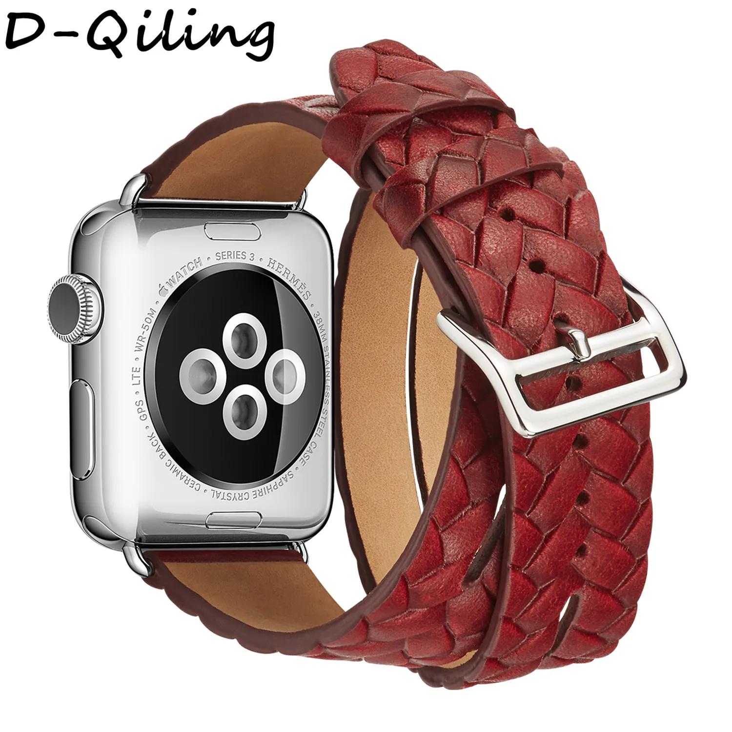 Кожаный ремешок для часов apple watch 4 ремешка 44 мм/40 мм correa apple watch 42 мм/38 мм двойной тур Браслет ремешок для часов Iwatch 54 3 21