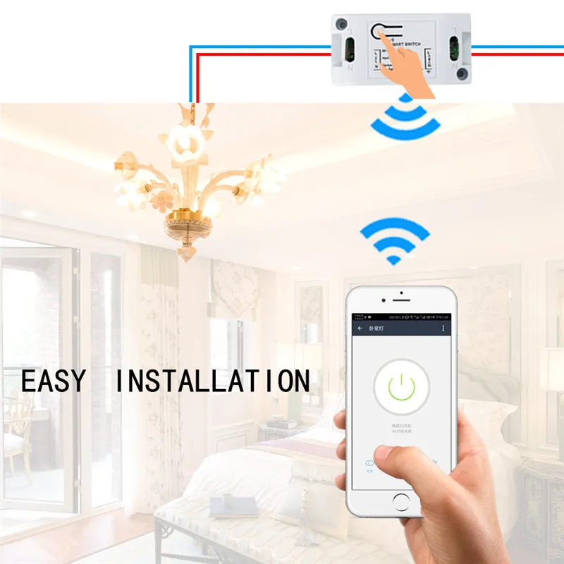 Домашний Tuya Smart Life APP Wi-Fi переключатель светильник RF 433 МГц настенный DIY релейный модуль с таймером Google Home Amazon Alexa 1/2/3 пуш-ап