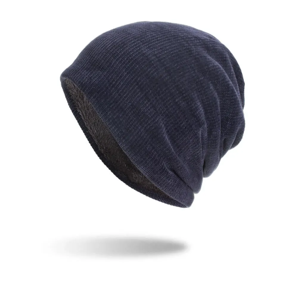 Skullies Beanies Зимние шапки для мужчин Beany вязаная шапка для женщин и мужчин Gorras теплая мягкая шапка Beanie шапка - Цвет: darkblue