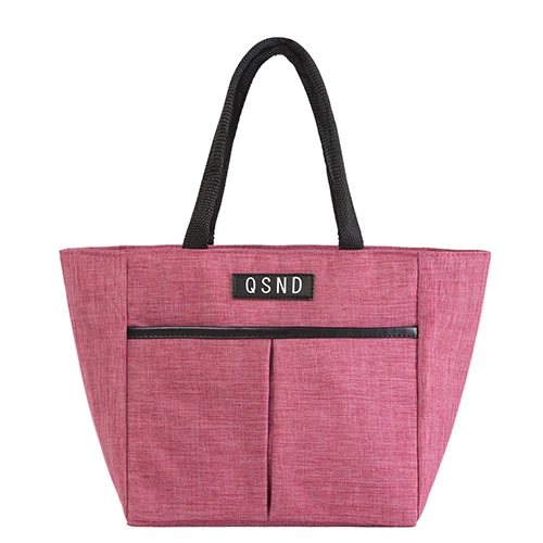 Модная Портативная сумка для обеда с холодной изоляцией, сумка для хранения для пикника на открытом воздухе, многофункциональная Детская сумка для закусок, термо комплект, аксессуары - Цвет: Rose Red