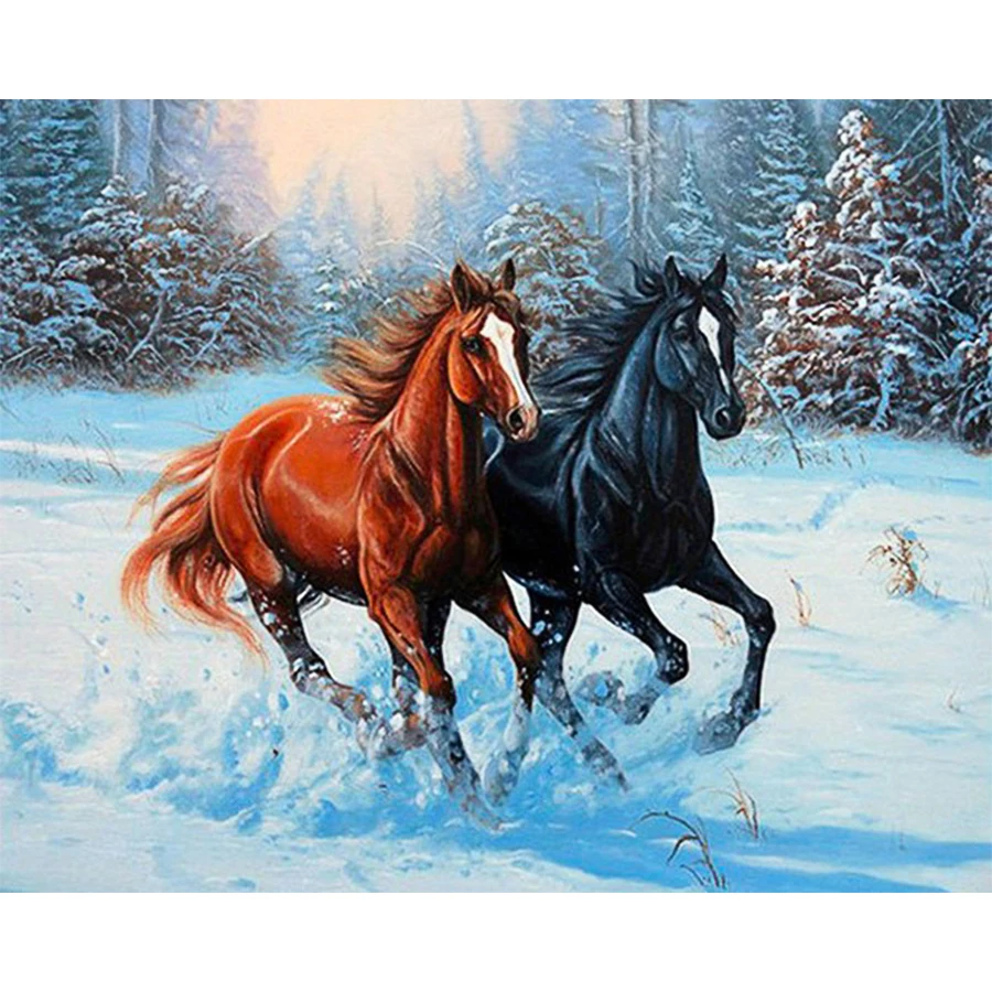 

Full Square/Round Drill 5D DIY Diamond Painting "Animal Horse" 3D Rhinestone Embroidery Cross Stitch 5D Home Decor Gift
