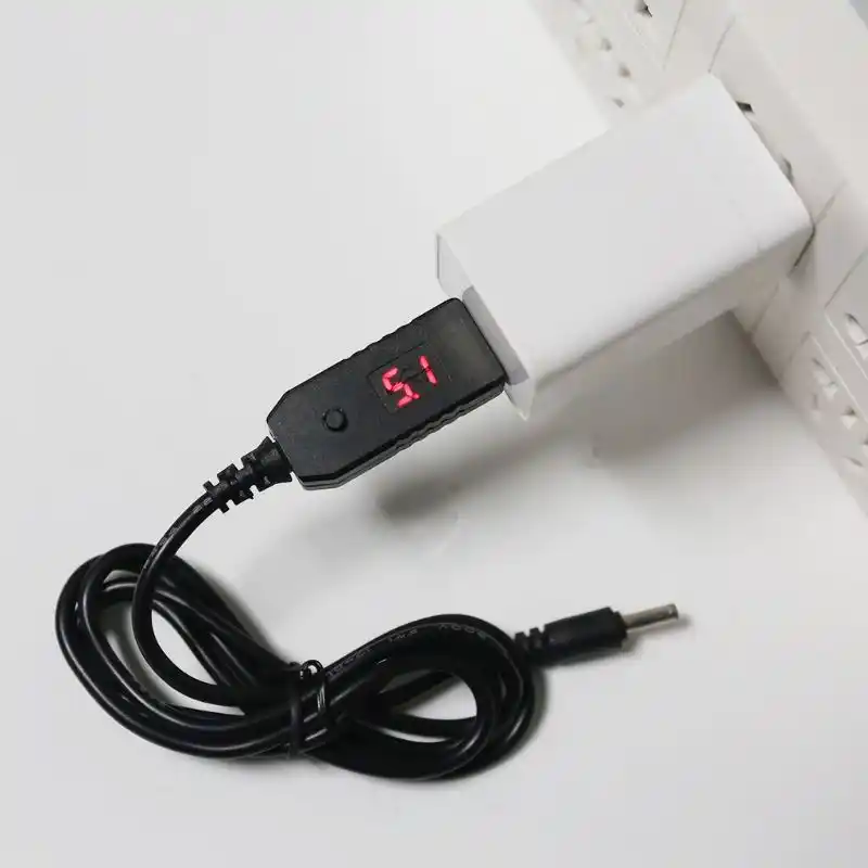 QC3.0 USB to 5V-12V Adjustable Voltage 5.5x2.1mm Power Cable for WiFi Router LED