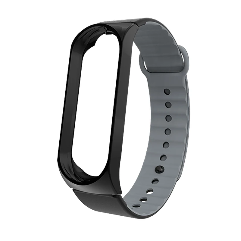 Mi Band 4 ремешок спортивный силиконовый браслет на запястье mi band 3 ремешок металлический чехол Замена mi Band 4 браслет для Xiaomi mi ремешок 3 - Цвет: black black Mi4 3