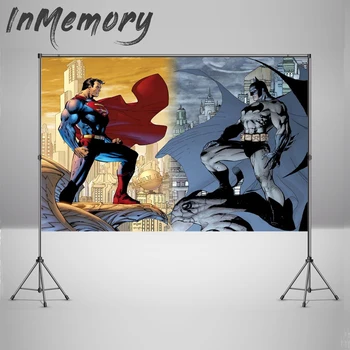 

Batman vs Superman Birthday Party Banner Decoration Photocall Comic Superheros Boys Backdrop Photo Studio 220x150cm