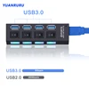 USB Hub 3.0 Hub USB 3 USB 2.0 Multi USB Splitter Power Adapter 4/7 Port Multiple Expander 2.0 with Switch for PC Accessories 2