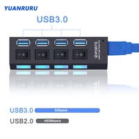 USB Hub 3.0 Hub USB 3 USB 2.0 Multi USB Splitter Power Adapter 4/7 Port Multiple Expander 2.0 with Switch for PC Accessories 2