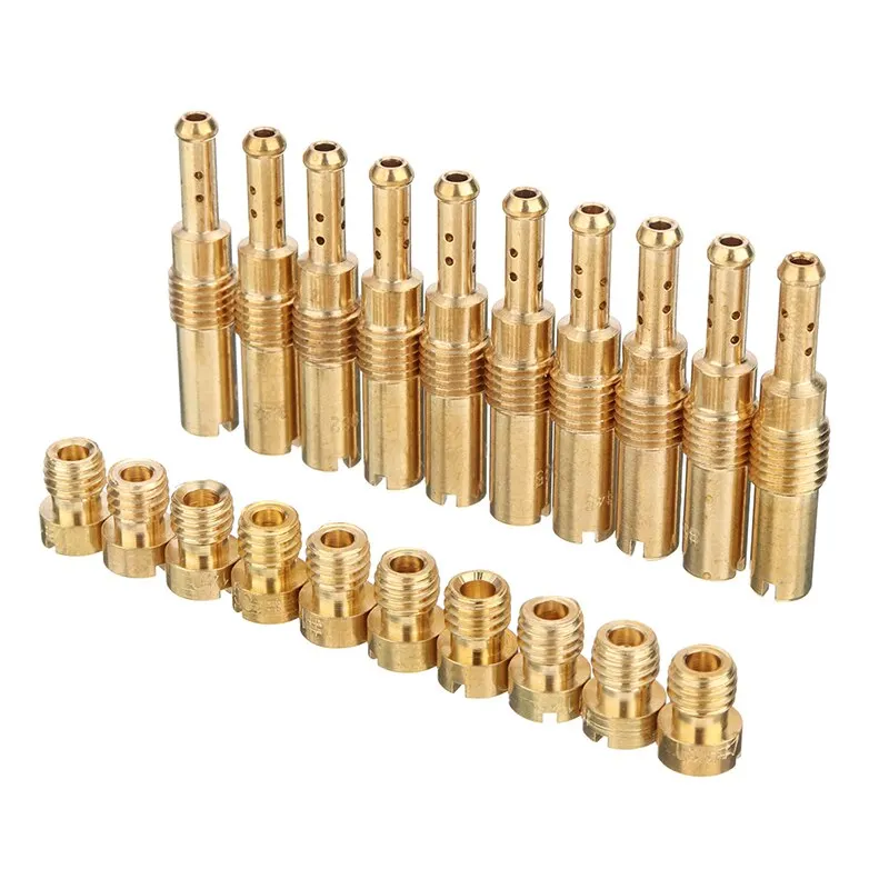 20pcs Set Slow/Pilot Jet Main Jet For PWK Keihin OKO CVK Mikuni KOSO Motorcycle Carburetor Vice injectors Nozzle