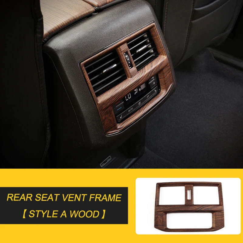 Style A wood Карманго для Volkswagen VW Atlas- Автомобильная задняя панель A/C вентиляционное отверстие крышка отделка рамка наклейка хром аксессуары для интерьера - Название цвета: Style A wood