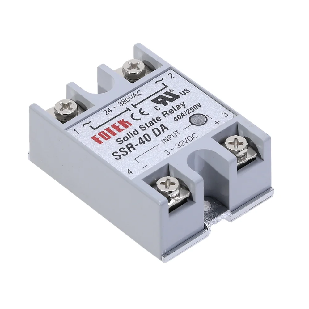 

1pcs SSR-40DA 40A Solid State Relay Module 3-32V DC Input 24-380VAC