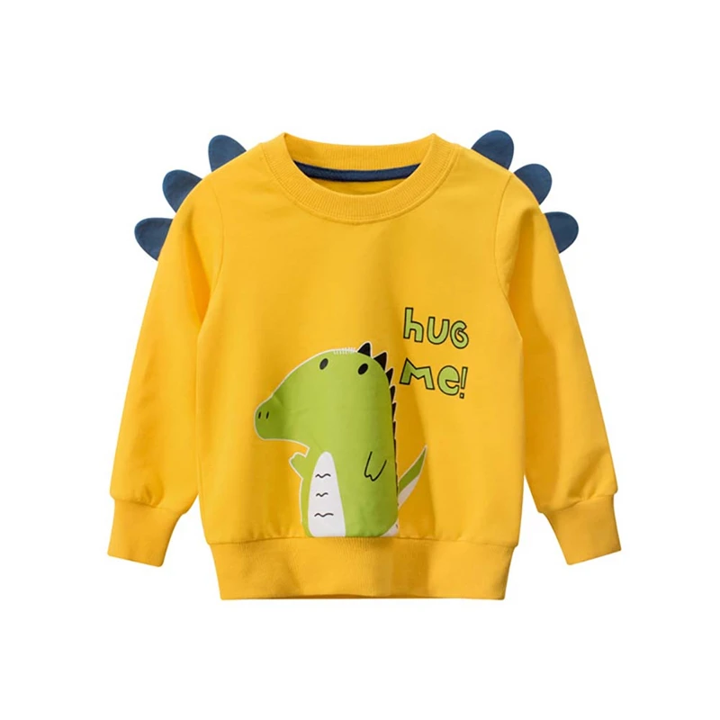 

Boyâ€™s Cartoon Dinosaur Letter Sweatshirt Autumn and Winter Long-sleeved Warm Pullover Sweater