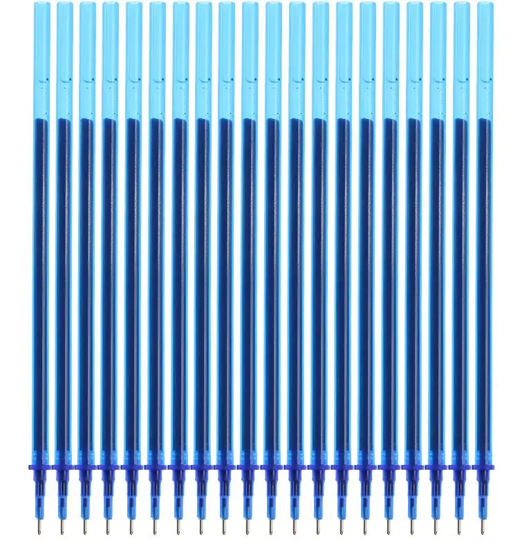 20pc Ink-blue colour Стержень со стираемыми чернилами заправочная игла 0,5 мм Волшебная палочка стираемая ручка многоцветный чернилами стираемый резиновые Канцелярские принадлежности Письменные принадлежности подарок инструмент - Цвет: 20pc Ink-blue colour