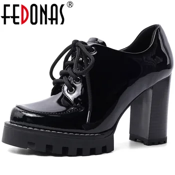

FEDONAS Fashion Women Spring Autumn Pumps Party Basic High Heels Shoes Woman Genuine Leather Round Toe Female Shallow Shoes