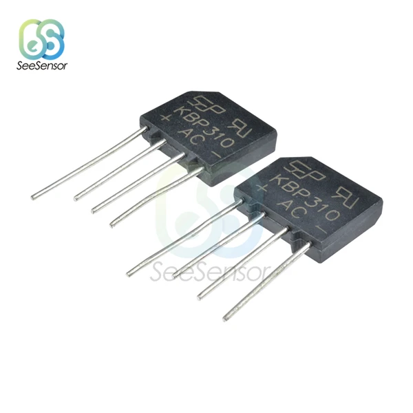 5 шт. диодный мост выпрямителя 2A 3A 4A 6A 8A 10A 15A 25A 35A 600V 800V 1000V KBP206 KBP210 KBP310 KBL406 KBU810 GBJ1510 GBJ2510 - Цвет: KBP310-1000V 3A