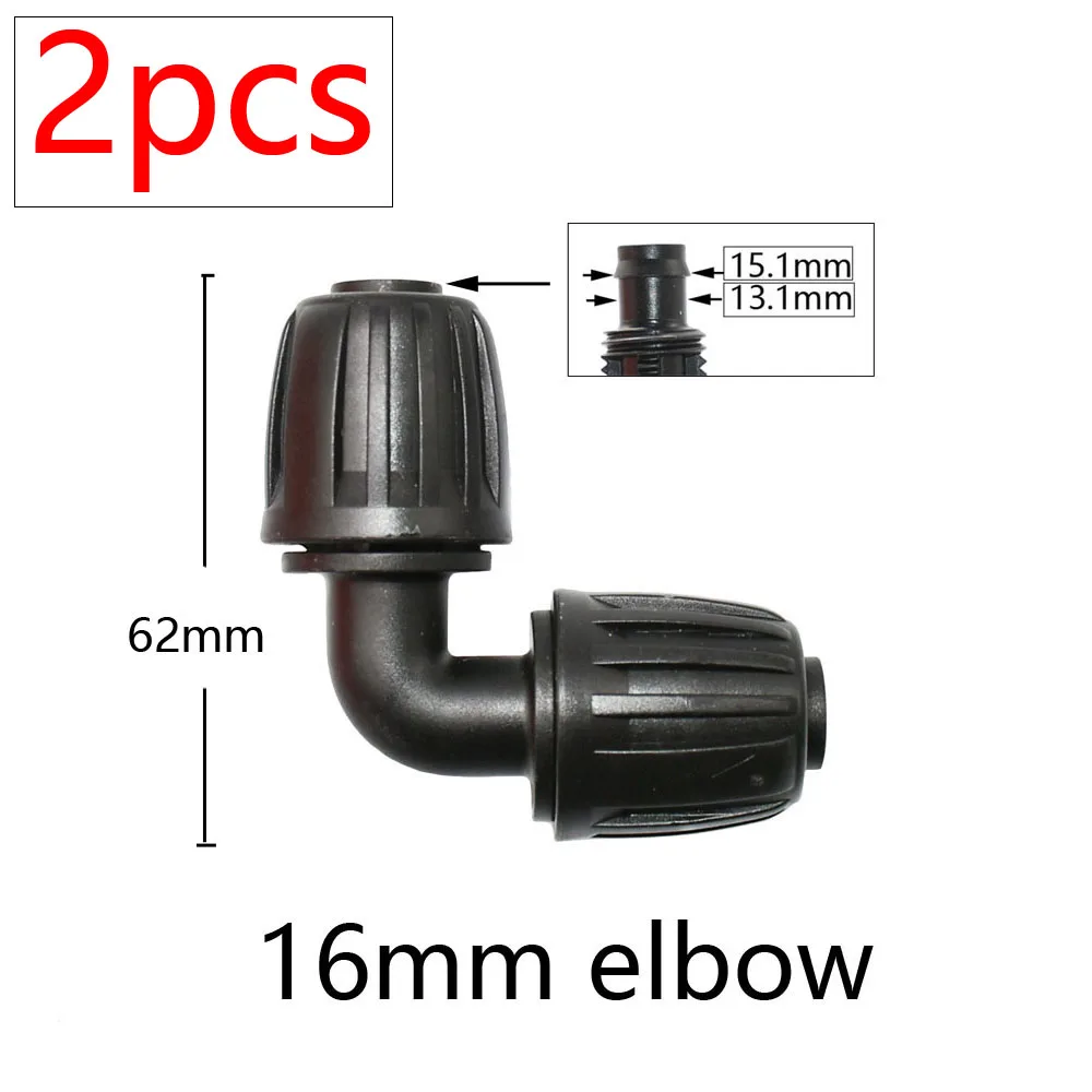 plant watering kit 2Pcs 16mm 1/2'' PE Pipe Connector Splitter Tee Coupling Threaded Lock to 4/7mm 3/5mm Hose Garden Watering Drip Irrigation drip irrigation kit for container gardening