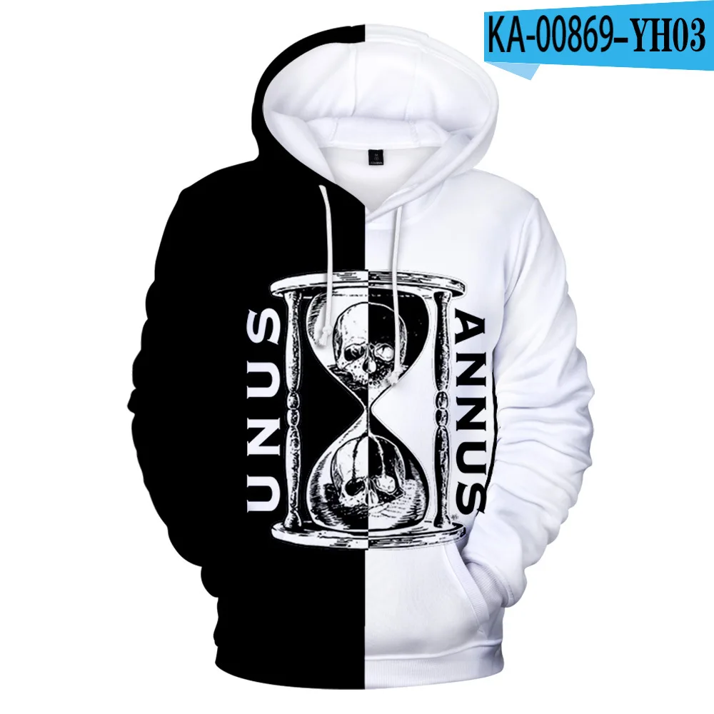 Sudadera con capucha de TV para hombre y mujer, ropa para parte superior masculina, con diseño 3D en blanco y negro, estilo Casual, para Otoño e Invierno