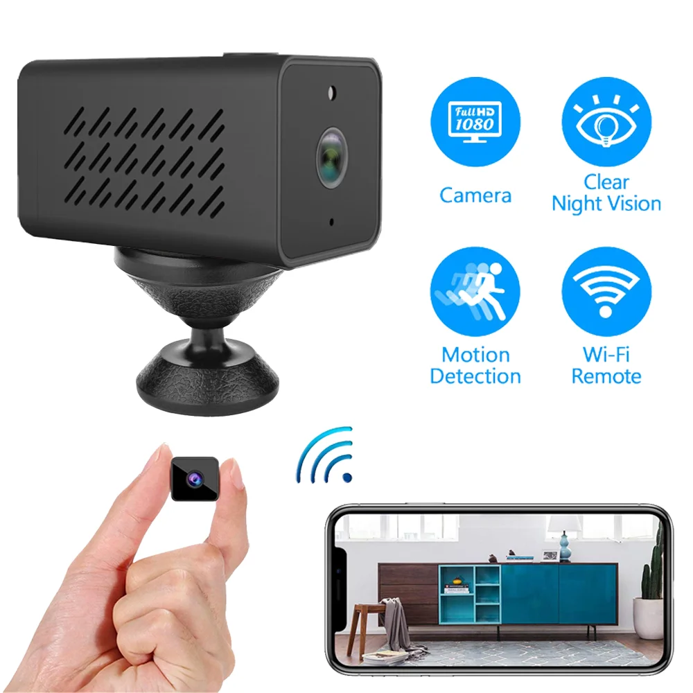 Mini HD10Hours Long Battery Life WiFi Camera with Night Vision 1080P