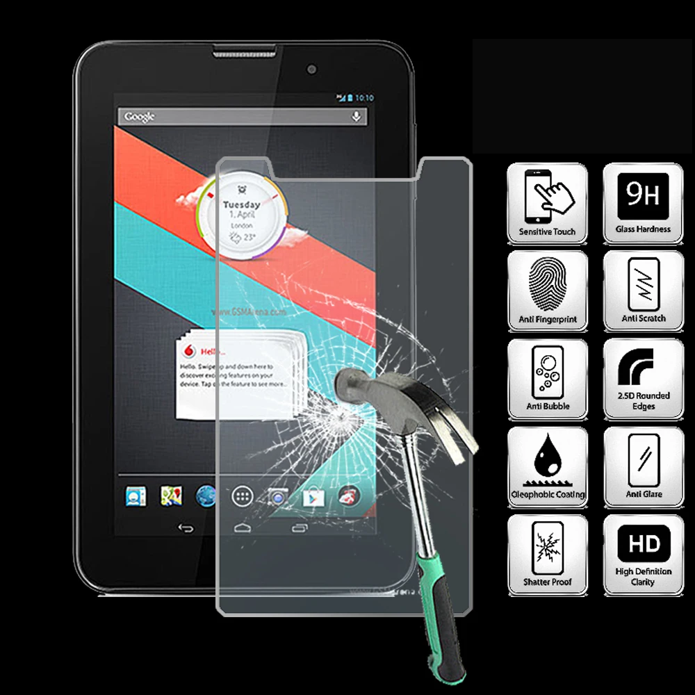 

For Vodafone Smart Tab 3G 7.0" - Tablet Tempered Glass Screen Protector Cover Anti Fingerprint High Quality Screen Film