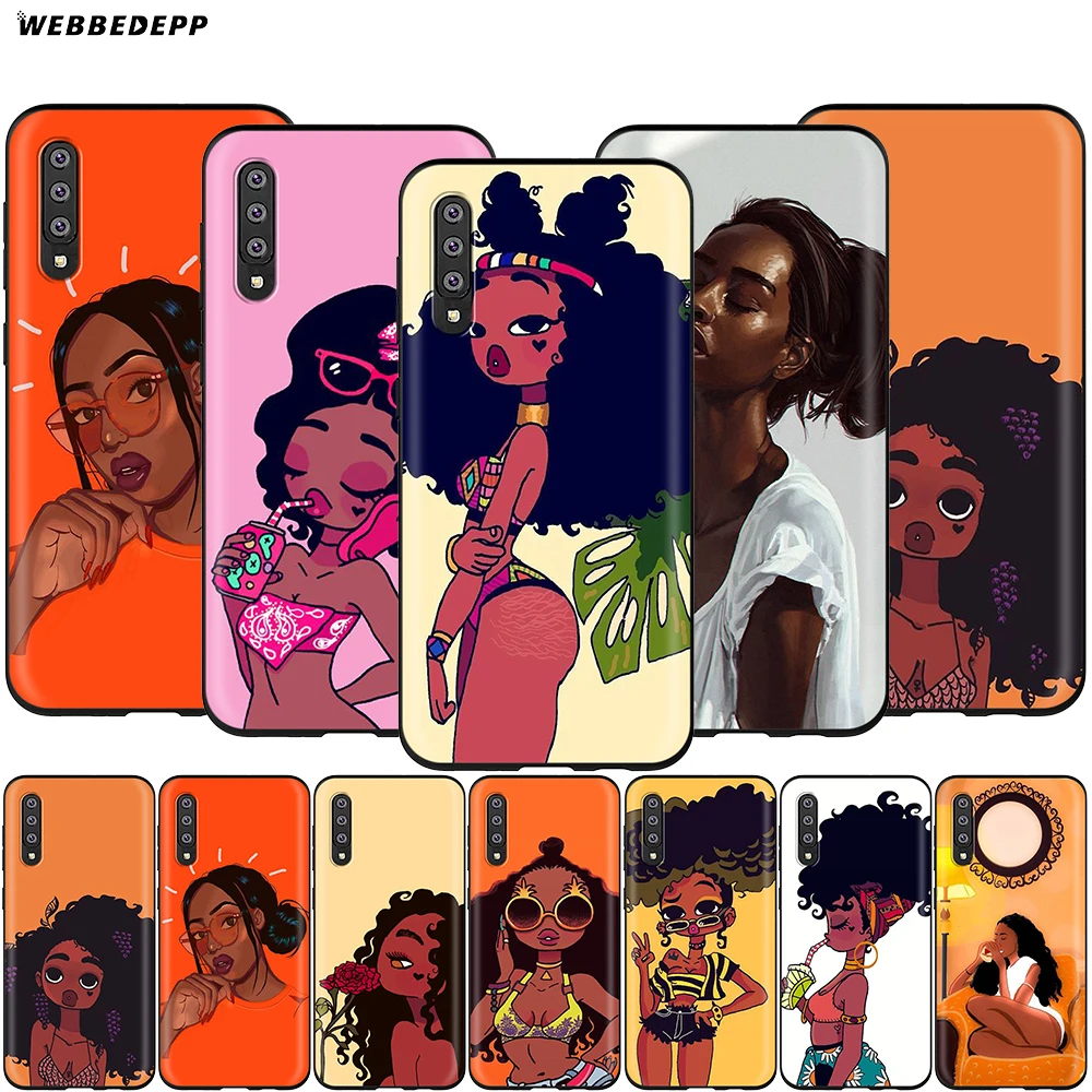 

Webbedepp Colorful African Girl Case for Samsung Galaxy A3 A5 A6 Plus A7 A8 A9 J6 M20 A10S A20S A30S A40S A50S